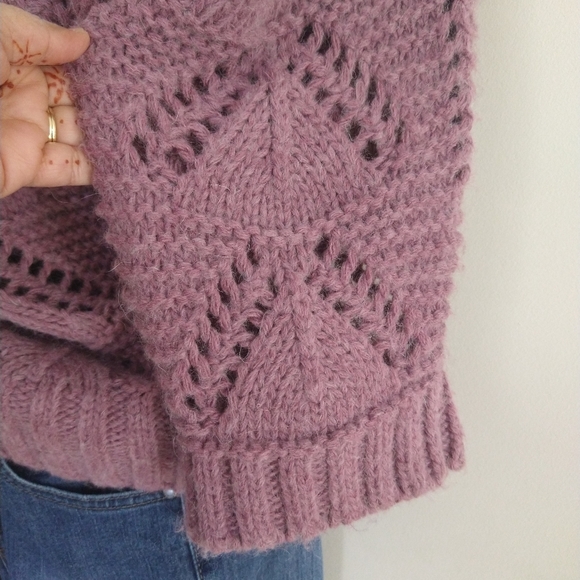 Berretti chunky open hole knit blush pink pullover - Picture 3 of 7